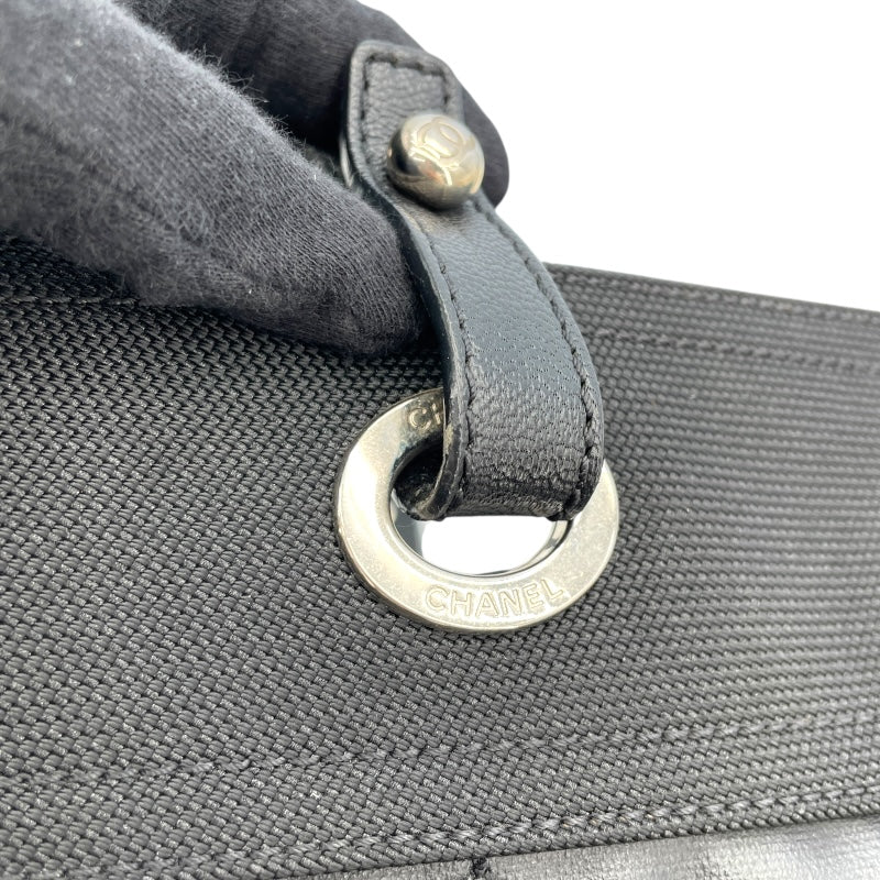 シャネル CHANEL パリビアリッツトートMM A34209 17番台 ブラック コーティングキャンバス レディース ハンドバッグ