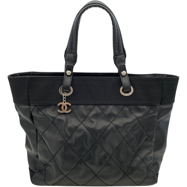 シャネル CHANEL パリビアリッツトートMM A34209 17番台 ブラック コーティングキャンバス レディース ハンドバッグ