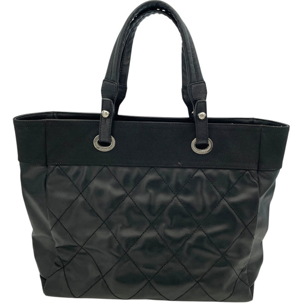 シャネル CHANEL パリビアリッツトートMM A34209 17番台 ブラック コーティングキャンバス レディース ハンドバッグ