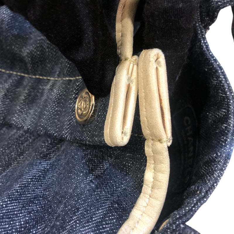 シャネル CHANEL スパークリングデニム　ココマーク　ハンドバッグ A31985 ネイビー デニム ユニセックス ハンドバッグ