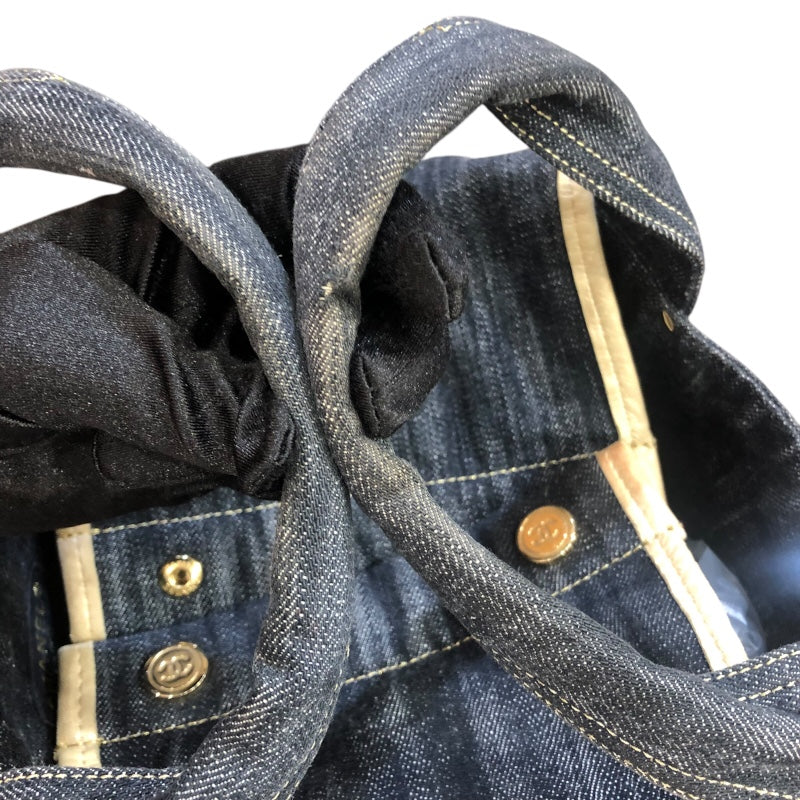 シャネル CHANEL スパークリングデニム　ココマーク　ハンドバッグ A31985 ネイビー デニム ユニセックス ハンドバッグ