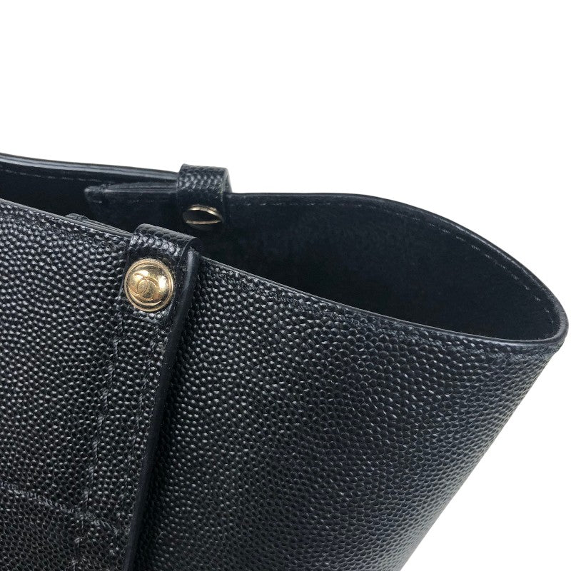 シャネル CHANEL ドーヴィル ラージ A66941 29番台 ブラック シルバー金具 キャビアスキン レディース トートバッグ