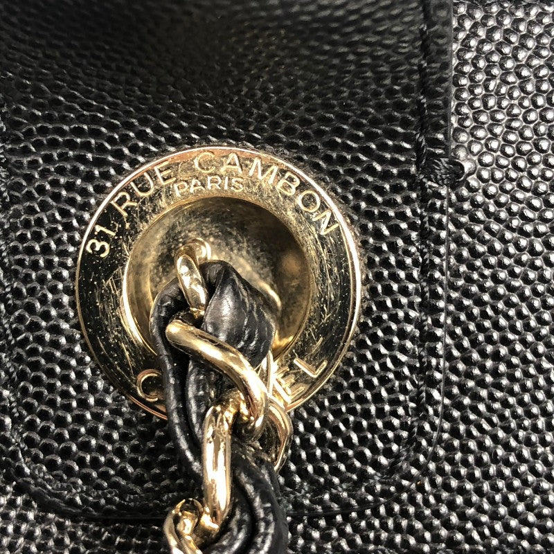 シャネル CHANEL ドーヴィル ラージ A66941 29番台 ブラック シルバー金具 キャビアスキン レディース トートバッグ