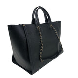 シャネル CHANEL ドーヴィル ラージ A66941 29番台 ブラック シルバー金具 キャビアスキン レディース トートバッグ