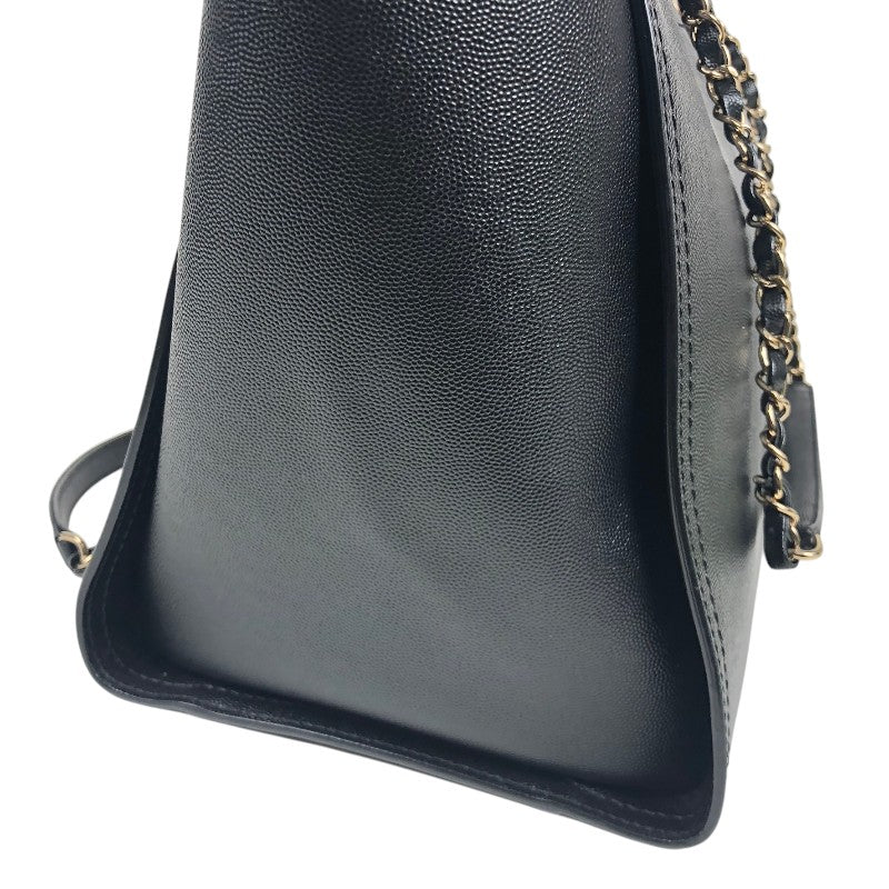 シャネル CHANEL ドーヴィル ラージ A66941 29番台 ブラック シルバー金具 キャビアスキン レディース トートバッグ