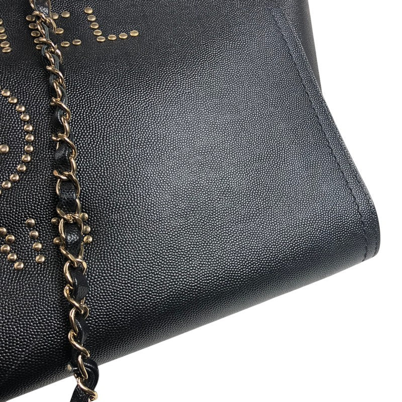 シャネル CHANEL ドーヴィル ラージ A66941 29番台 ブラック シルバー金具 キャビアスキン レディース トートバッグ