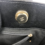 シャネル CHANEL ドーヴィル ラージ A66941 29番台 ブラック シルバー金具 キャビアスキン レディース トートバッグ