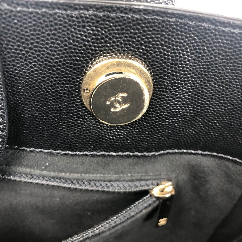 シャネル CHANEL ドーヴィル ラージ A66941 29番台 ブラック シルバー金具 キャビアスキン レディース トートバッグ