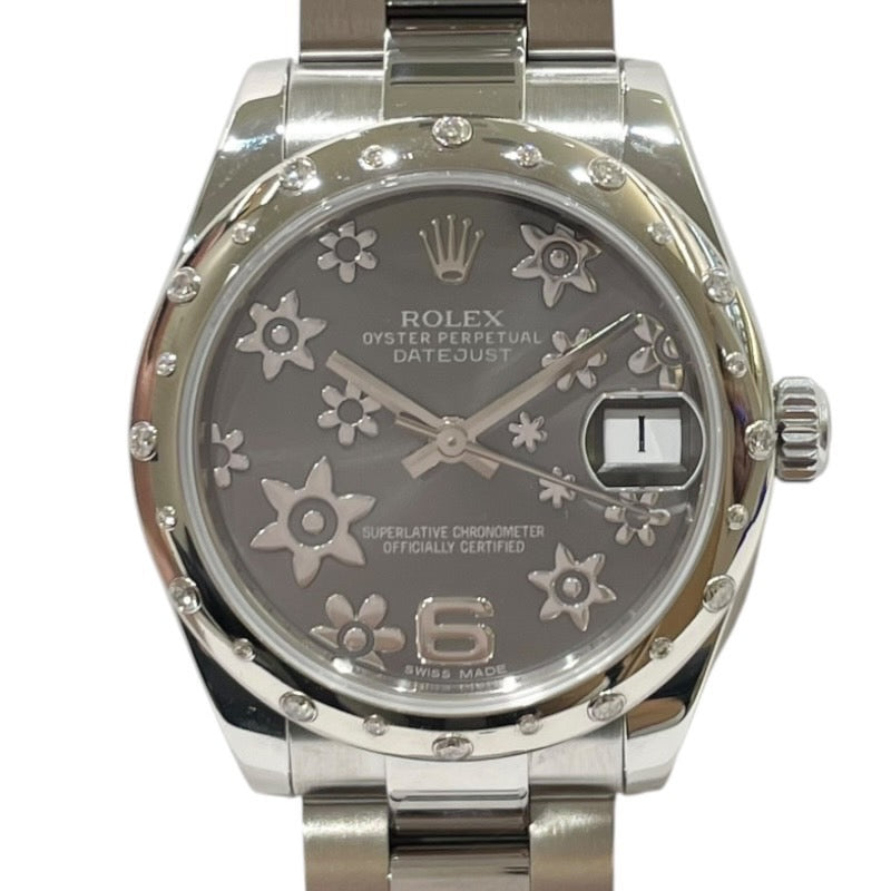 ロレックス ROLEX デイトジャスト31　フラワー 178344 シルバー ステンレススチール/K18WG レディース 腕時計