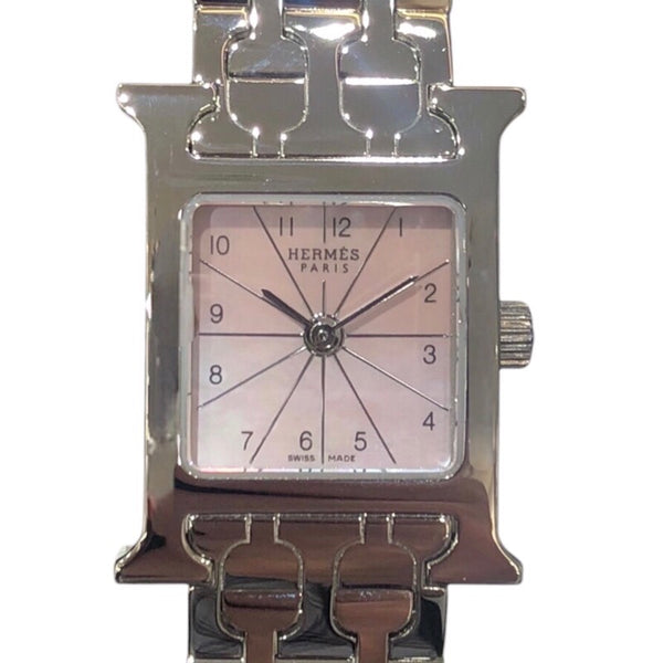 エルメス HERMES Ｈウォッチ ミニ ピンクシェル HH1.110 ピンクシェル ステンレススティール クオーツ レディース 腕時計