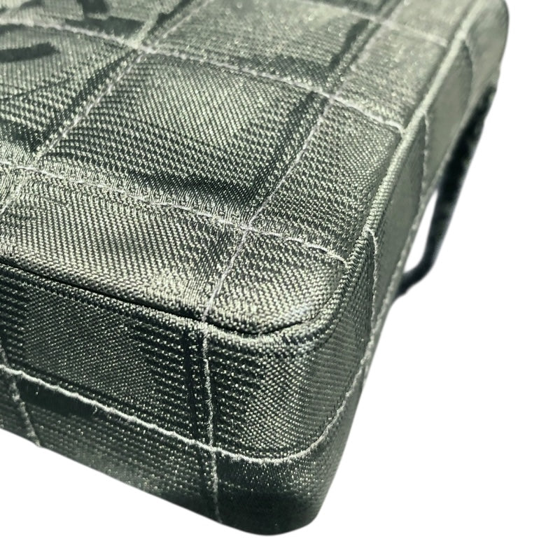 シャネル CHANEL チョコバーショルダー ブラック ナイロンジャガード レディース ショルダーバッグ