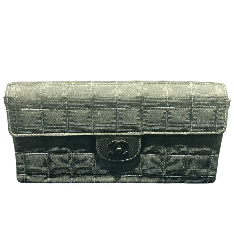 シャネル CHANEL チョコバーショルダー ブラック ナイロンジャガード レディース ショルダーバッグ