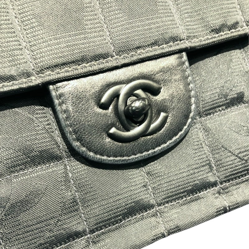 シャネル CHANEL チョコバーショルダー ブラック ナイロンジャガード レディース ショルダーバッグ