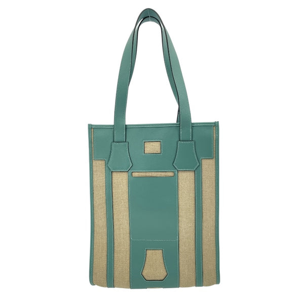 エルメス HERMES プテアッシュトート エクリュxヴェール SV金具 トワル レディース トートバッグ