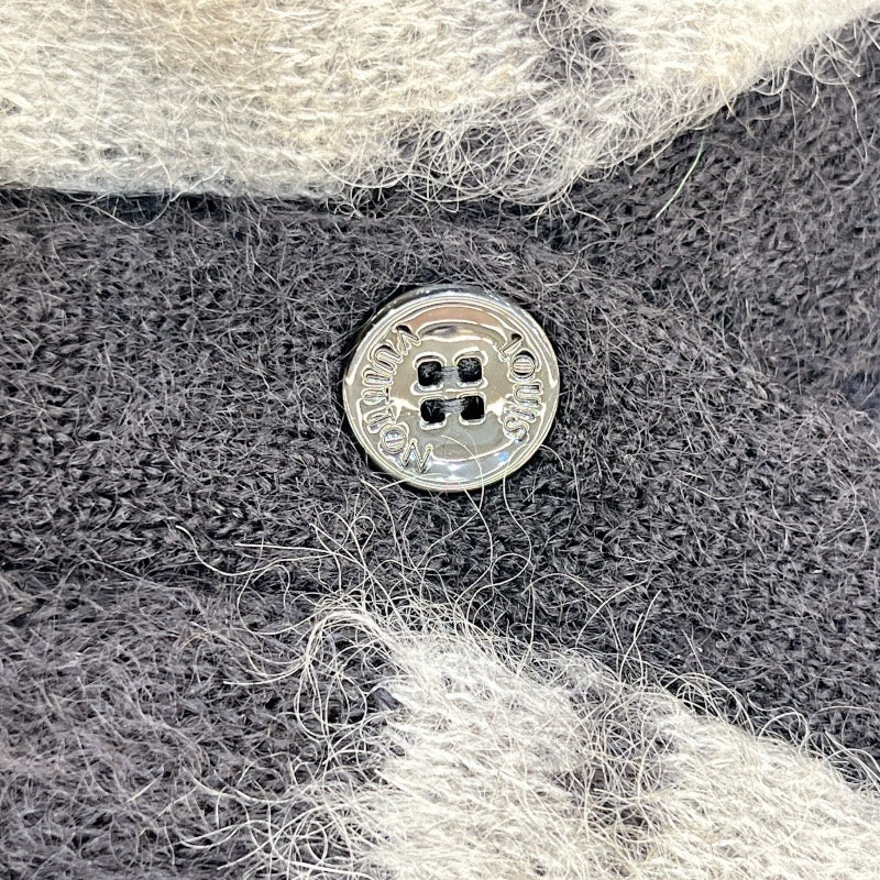 ルイ・ヴィトン LOUIS VUITTON モノグラムニットカーディガン　24SS HQN46W グレー モヘア メンズ カーディガン