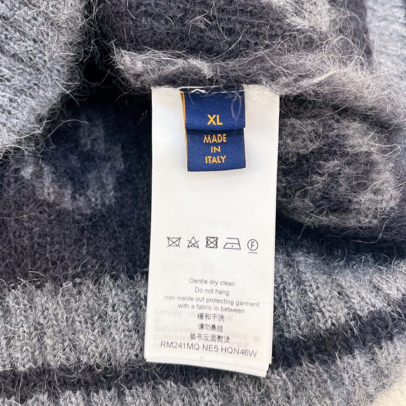 ルイ・ヴィトン LOUIS VUITTON モノグラムニットカーディガン　24SS HQN46W グレー モヘア メンズ カーディガン
