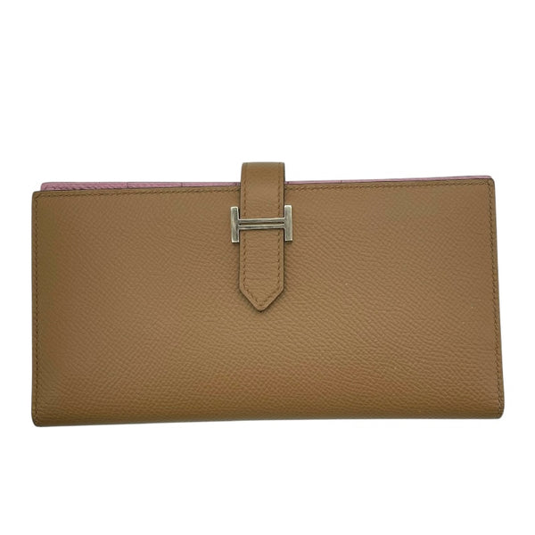 エルメス ベアンスフレ 長財布 モーヴシルベストル/S金具 エルメス HERMES ベアンスフレ ヴェルソ U刻 チャイ×モーヴ