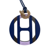 エルメス HERMES Hエキップネックレス リラ SV金具 バッファローホーン アクセサリー
