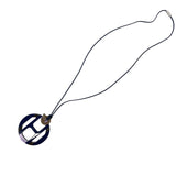 エルメス HERMES Hエキップネックレス リラ SV金具 バッファローホーン アクセサリー