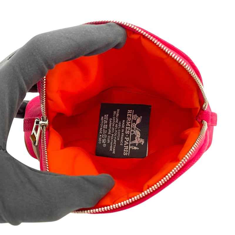 エルメス HERMES ボリードポーチ15 ピンク SV金具 トワル レディース ポーチ