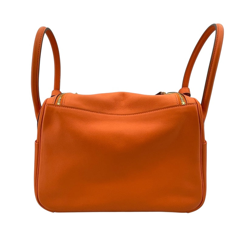 エルメス HERMES リンディ26 ヴェルソ X刻印　(2016年製) オレンジ×ルージュグレナ　ゴールド金具 スイフト レディース ショルダーバッグ