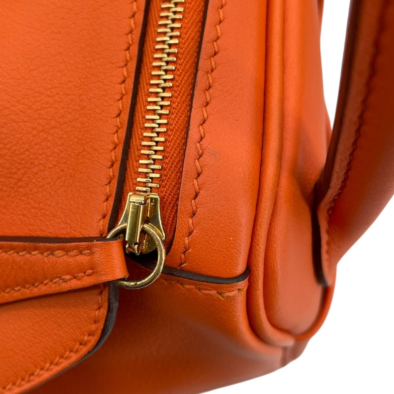 エルメス HERMES リンディ26 ヴェルソ X刻印　(2016年製) オレンジ×ルージュグレナ　ゴールド金具 スイフト レディース ショルダーバッグ