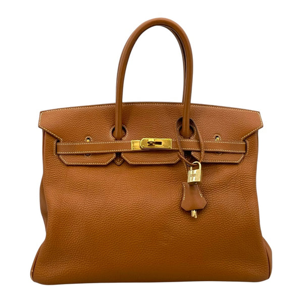 エルメス HERMES バーキン35 □J刻 ゴールド ゴールド金具 トゴ レディース ハンドバッグ