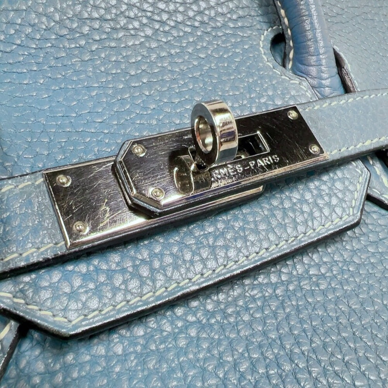 エルメス HERMES バーキン30 □J刻印　(2006年製) ブルージーン シルバー金具 トリヨンクレマンス レディース ハンドバッグ