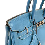 エルメス HERMES バーキン30 □J刻印　(2006年製) ブルージーン シルバー金具 トリヨンクレマンス レディース ハンドバッグ