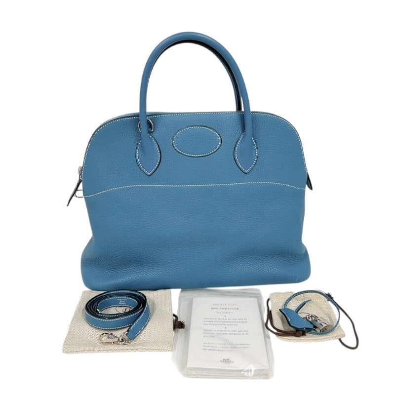 エルメス HERMES ボリード35 □K刻印　(2007年製) ブルージーン　シルバー金具 トリヨンクレマンス レディース ショルダーバッグ