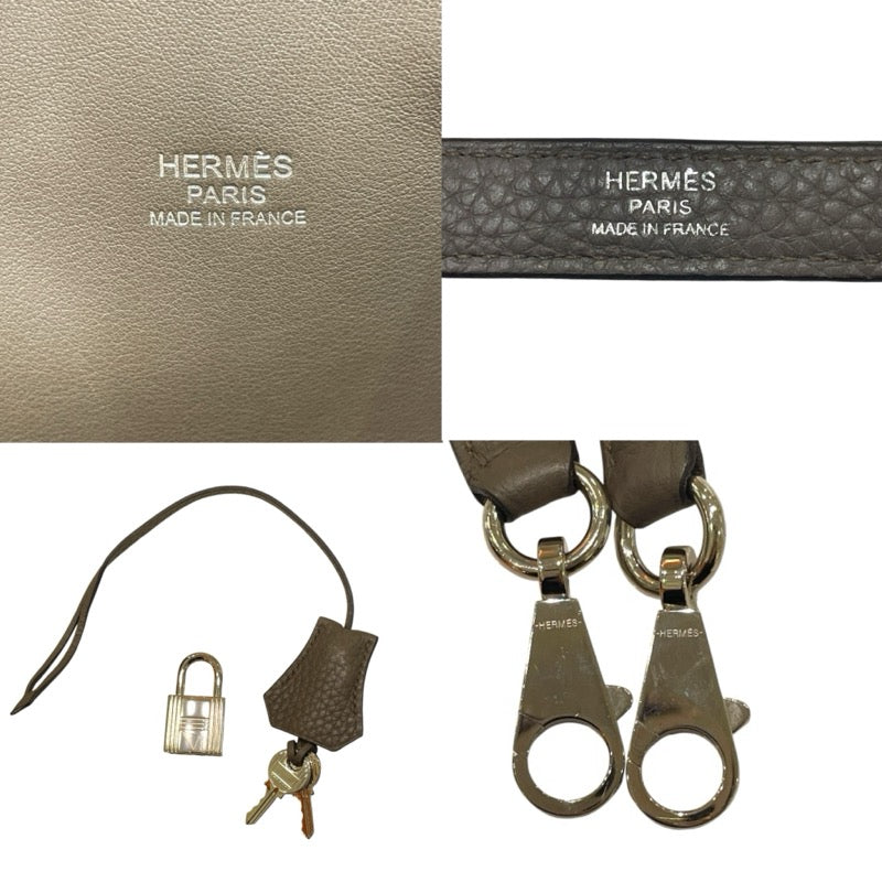 エルメス HERMES ボリード35 C刻 エタン・シルバー金具 トリヨン ユニセックス ハンドバッグ