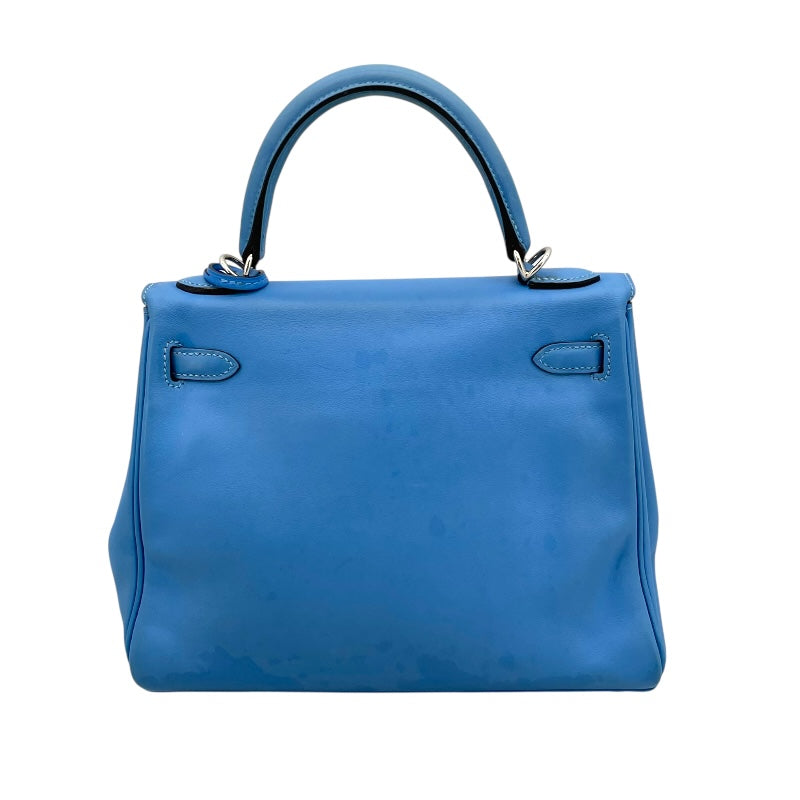 エルメス HERMES ケリー25 内縫い □R刻 ブルーパラダイス SV金具 スイフト レディース ショルダーバッグ