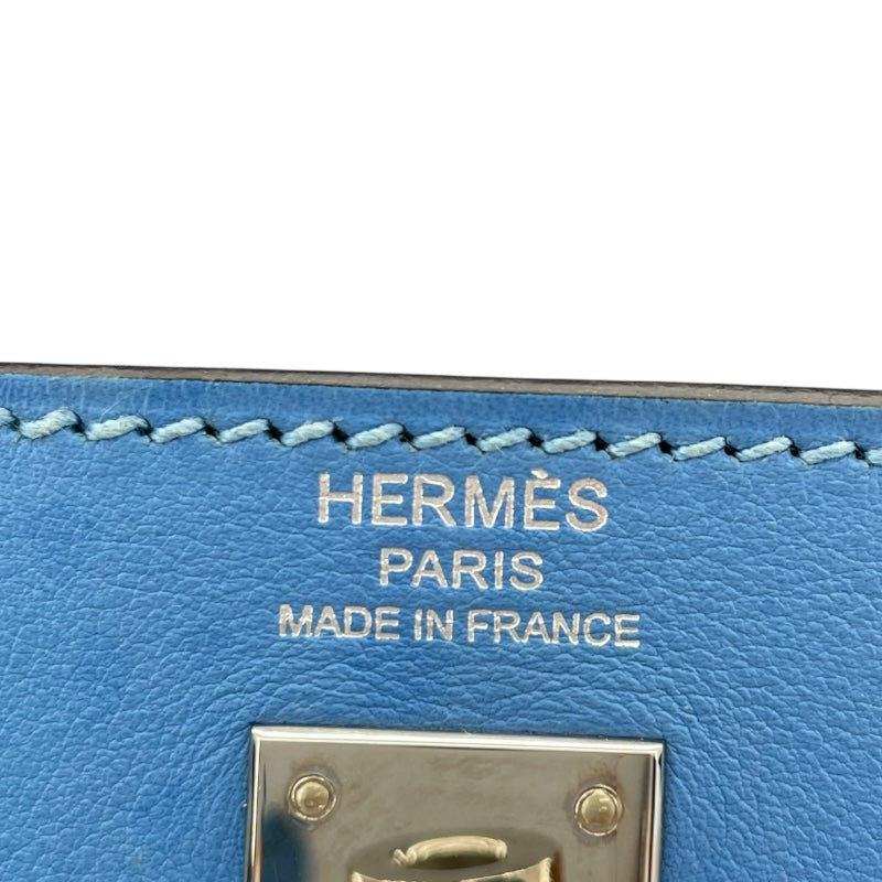 エルメス HERMES ケリー25 内縫い □R刻 ブルーパラダイス SV金具 スイフト レディース ショルダーバッグ