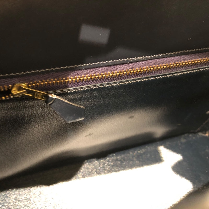 エルメス HERMES ケリー28　外縫い 〇T刻 ブルーインディゴ　ゴールド金具 ボックスカーフ レディース ハンドバッグ