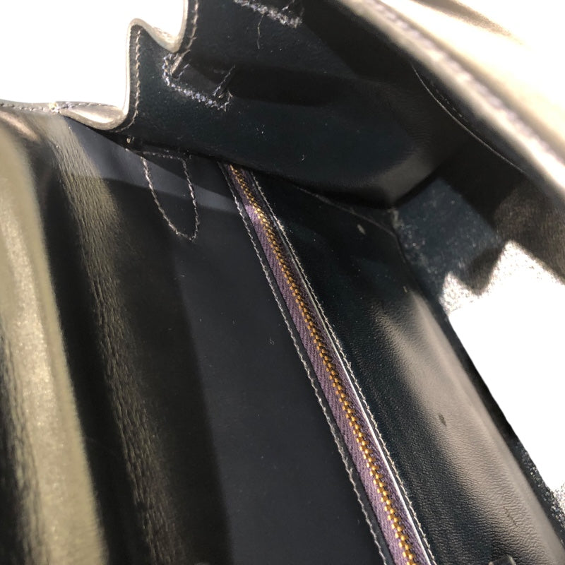 エルメス HERMES ケリー28　外縫い 〇T刻 ブルーインディゴ　ゴールド金具 ボックスカーフ レディース ハンドバッグ