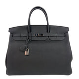 エルメス HERMES バーキン40 T刻印　(2015年製) ブラック　シルバー金具 トゴ ユニセックス ハンドバッグ
