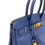 エルメス HERMES バーキン30 T刻印　(2015年製) ブルーネイビー ゴールド金具 トリヨンクレマンス レディース ハンドバッグ