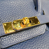 エルメス HERMES バーキン30 T刻印　(2015年製) ブルーネイビー ゴールド金具 トリヨンクレマンス レディース ハンドバッグ