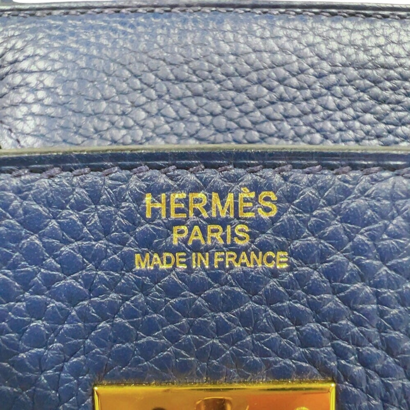 エルメス HERMES バーキン30 T刻印　(2015年製) ブルーネイビー ゴールド金具 トリヨンクレマンス レディース ハンドバッグ