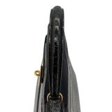 エルメス HERMES ケリー32 外縫い 〇S刻（1989年製） ブラック ゴールド金具 クロコポロサス レディース ショルダーバッグ