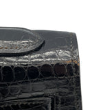 エルメス HERMES ケリー32 外縫い 〇S刻（1989年製） ブラック ゴールド金具 クロコポロサス レディース ショルダーバッグ