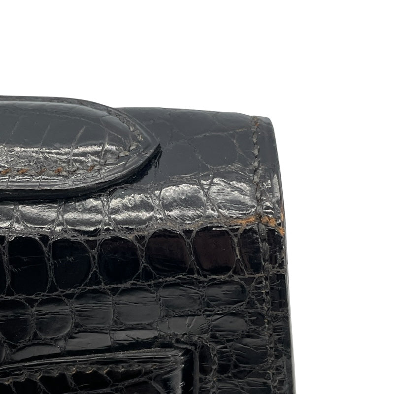 エルメス HERMES ケリー32 外縫い 〇S刻（1989年製） ブラック ゴールド金具 クロコポロサス レディース ショルダーバッグ