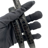 エルメス HERMES ケリー32 外縫い 〇S刻（1989年製） ブラック ゴールド金具 クロコポロサス レディース ショルダーバッグ