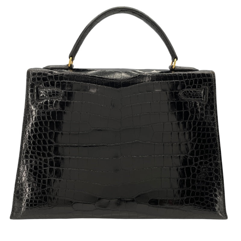【美品】HERMÈS エルメス ケリー 32 ブラック ゴールド金具 エルメスケリー32 外縫い ブラック ゴールド金具 〇Y刻印(1995