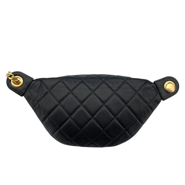 シャネル CHANEL ココマークチェーンベルト AP3761　 ブラック GD金具 キャビアスキン レディース ショルダーバッグ