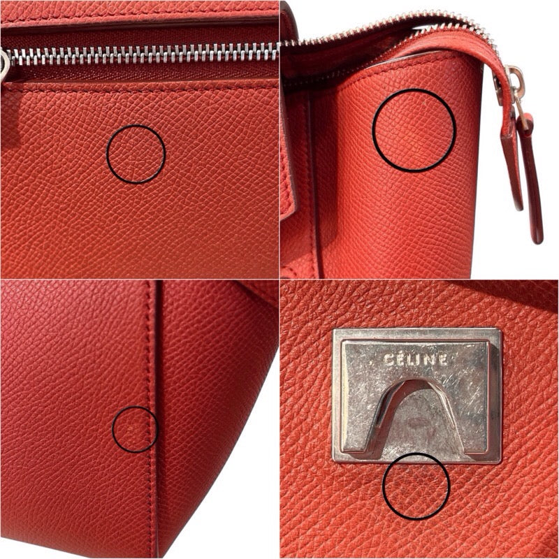 セリーヌ CELINE ベルトバッグマイクロ レッド レザー レディース ショルダーバッグ
