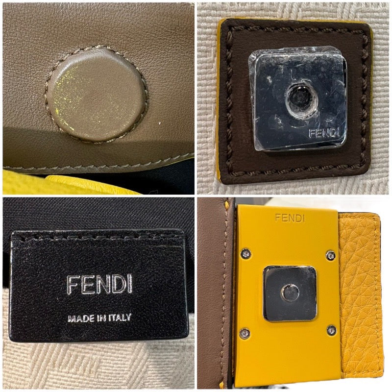 フェンディ FENDI マンマバゲット 7VA472 イエロー レザー/キャンバス レディース ショルダーバッグ