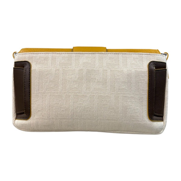 フェンディ FENDI マンマバゲット 7VA472 イエロー レザー/キャンバス レディース ショルダーバッグ