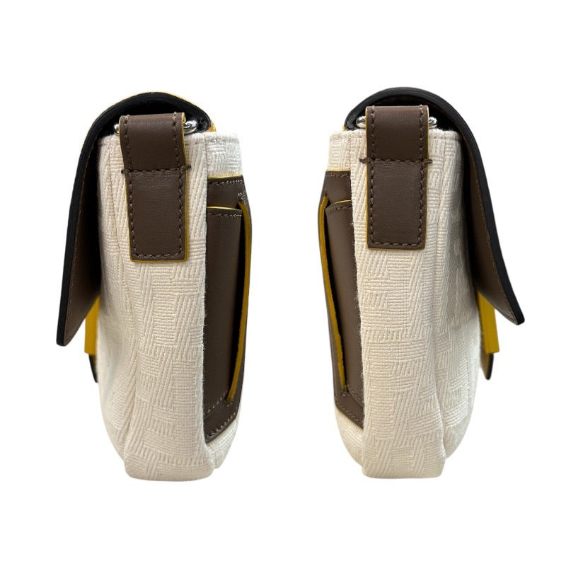 フェンディ FENDI マンマバゲット 7VA472 イエロー レザー/キャンバス レディース ショルダーバッグ