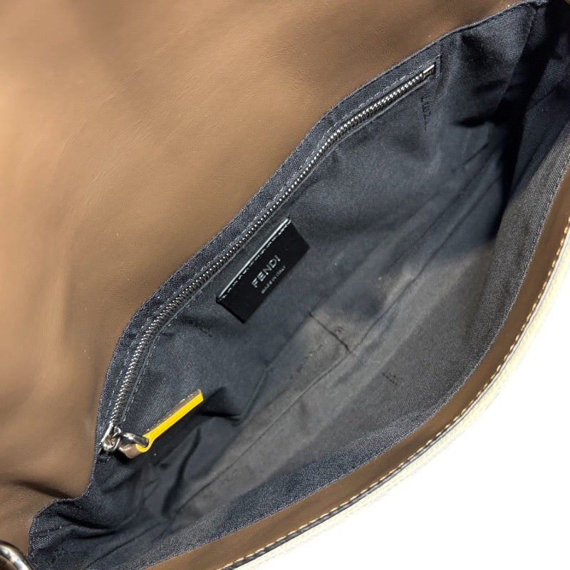 フェンディ FENDI マンマバゲット 7VA472 イエロー レザー/キャンバス レディース ショルダーバッグ